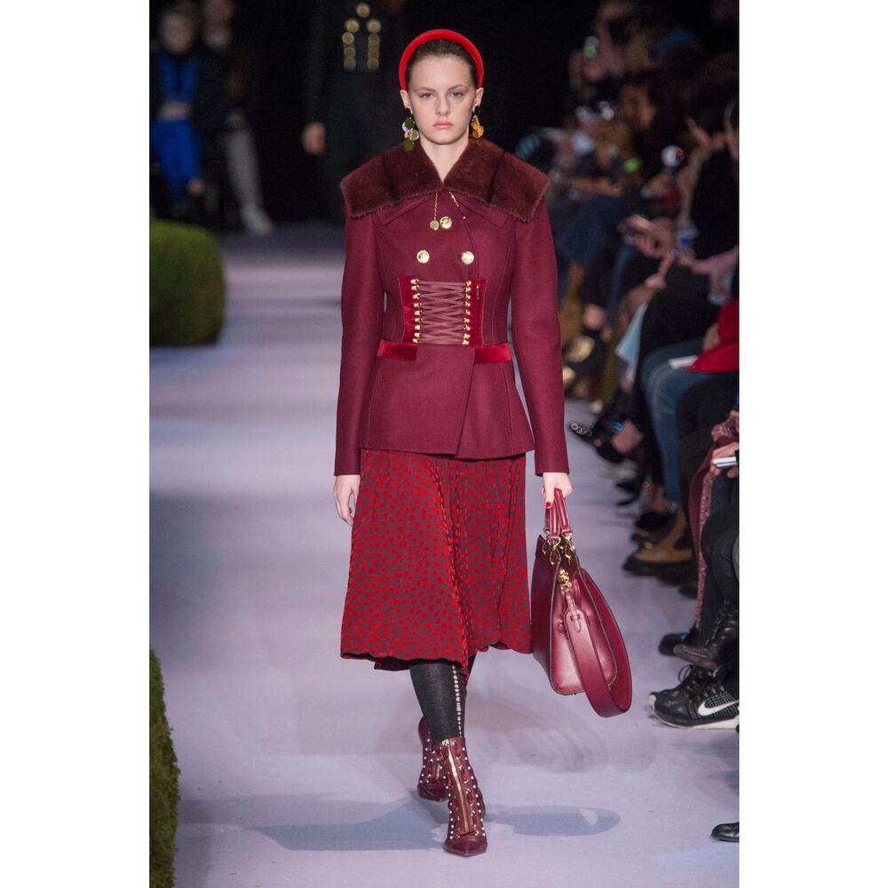 Altuzarra 2017 Runway Velvet Polka Dot Dress FR 34 US 2 Red Corset Flare Mini - Picture 2 of 16